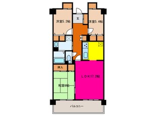 リバ－ウエストＡ館（６０４）の物件間取画像